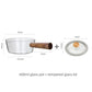 400Ml/600Ml Glass Pot with Wooden Handle Transparent Cooking Heating Milk Soup Noodles Household Kitchen Cookware Clay Stockpot